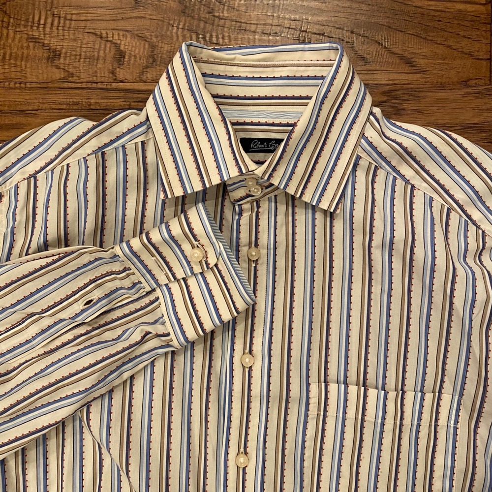 Robert Graham Button Down Shirt Mens Large Multi-Color Stripe Long Sleeve L